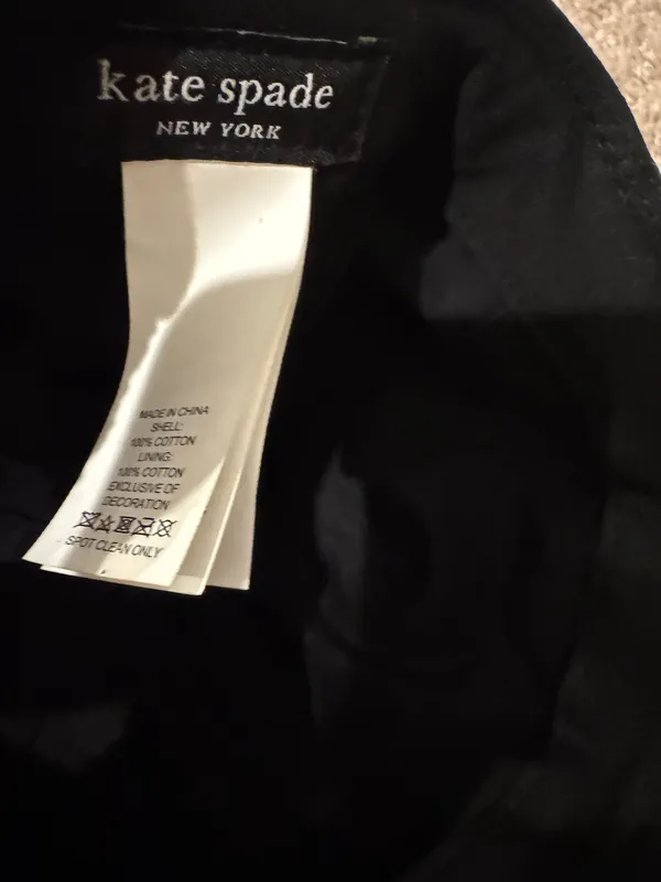 Kate Spade New York Black Cotton Baseball Cap - Image 3