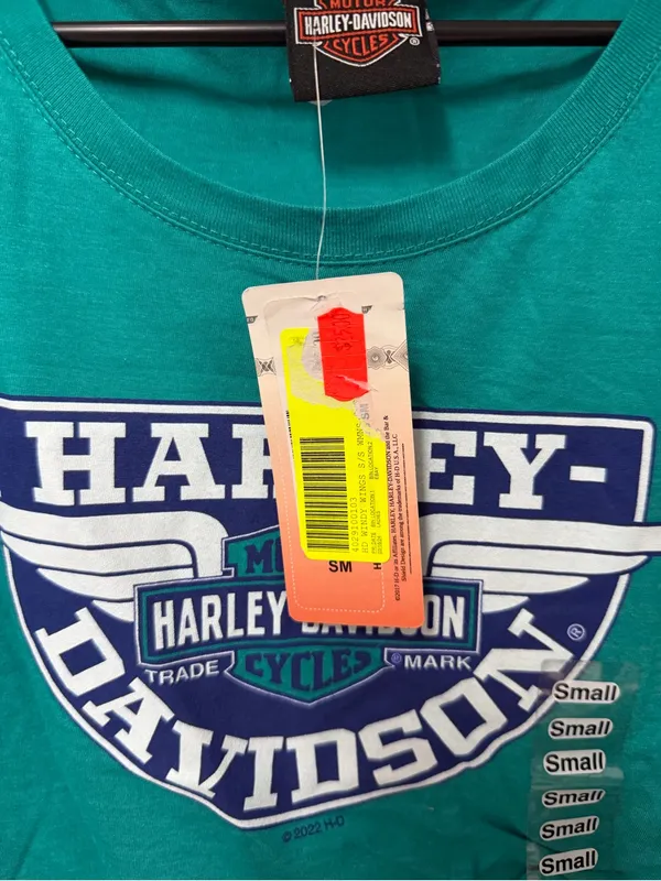 Schaffer’s Harley-Davidson Teal Graphic Short Sleeve Tee size small - Image 3