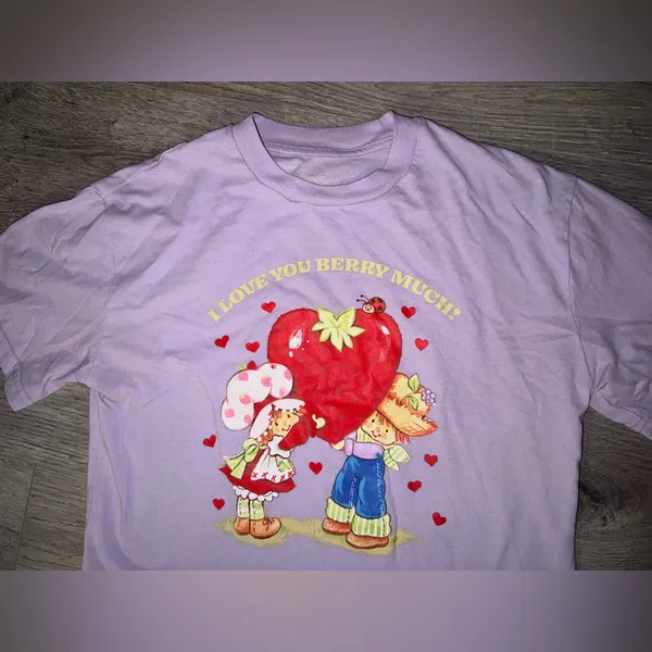 Strawberry Shortcake Y2K Pastel Purple Crop Top Women’s “I Love You Berry much”! - Image 5