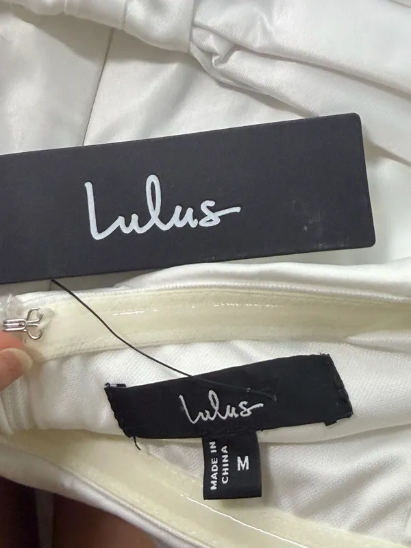 Lulus Cocktails on Me Cream Satin Strapless Mini Dress with Bow - Image 2