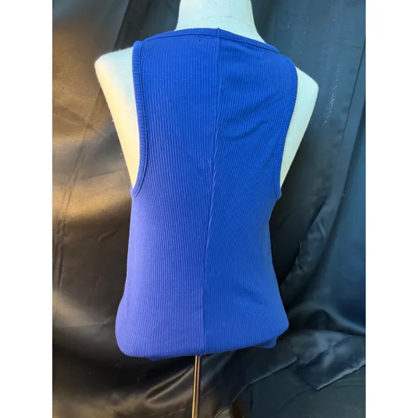 J.Crew Womens‎ Ribbed High Neck Racerback Tank Top Royal Blue Size Medium - Image 5