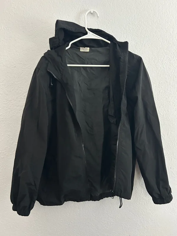 John Galt Black Lightweight Windbreaker Jacket - Image 3