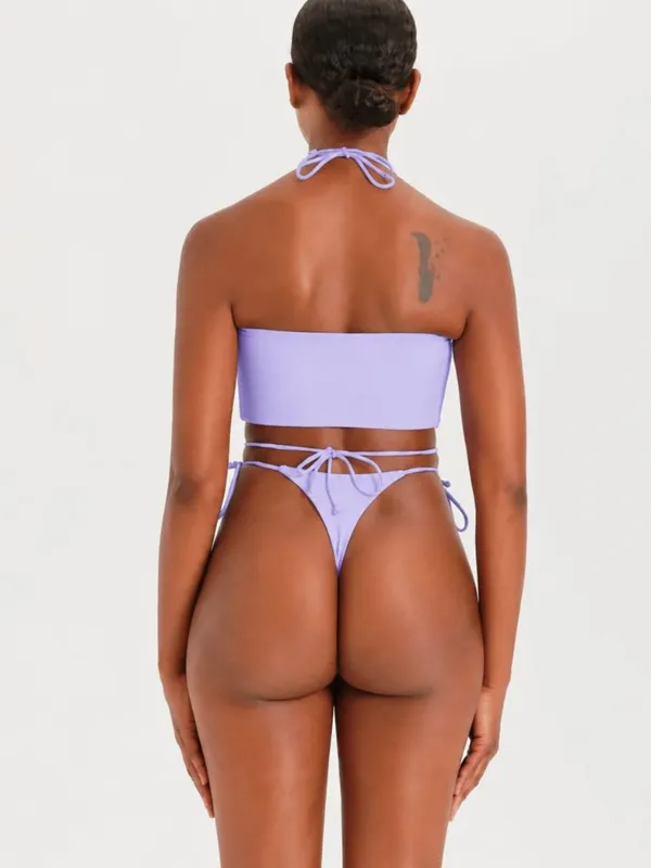 Riot Swim - Ila Thong Bottom - Wisteria Purple - Size L - New With Tags - Image 3