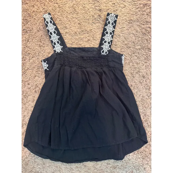 Universal Thread Black Embroidered Boho‎ Babydoll Tank Top XS - Image 5