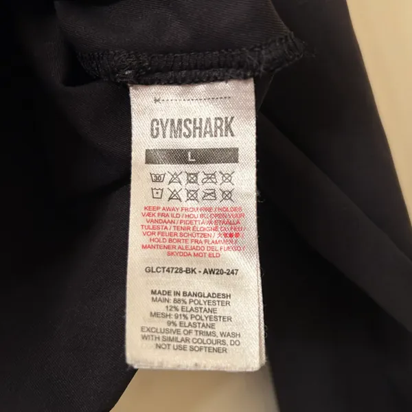 Gymshark Training Long Sleeve Crop Top Size Large Black - Image 5