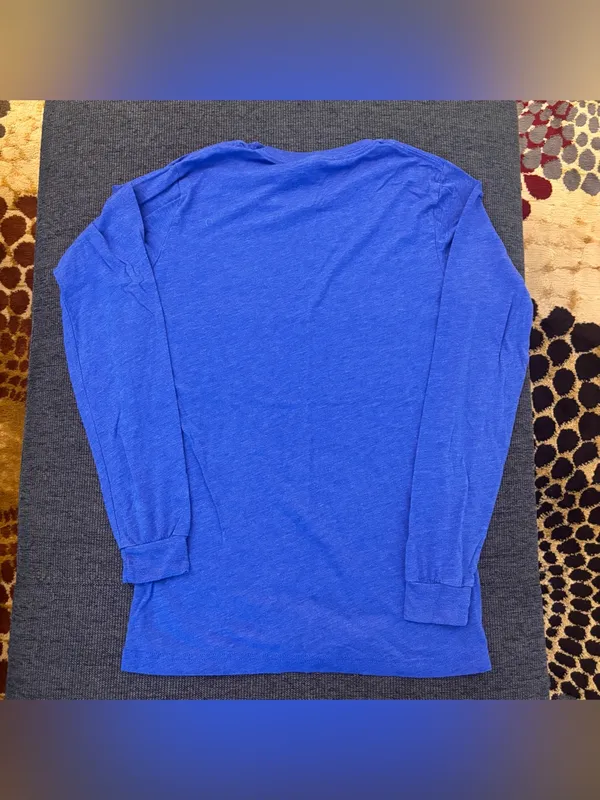 Theta Bella Canvas Royal Blue Tee with White Custom Ink Print - Image 3