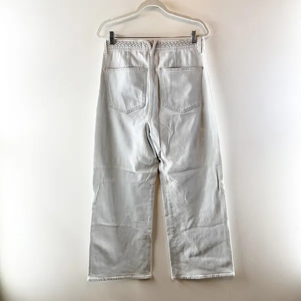 Veronica Beard Grant Braided Waist Extra High Rise Wide Leg Jeans Aspen Blue 10 - Image 3