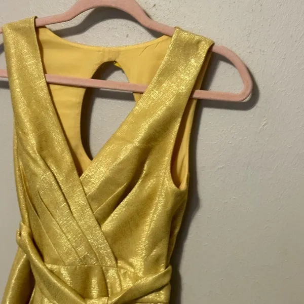Anthropologie BHDLN There Is‎ Only You and Me Gold bridesmaids dress Size 0 - Image 2