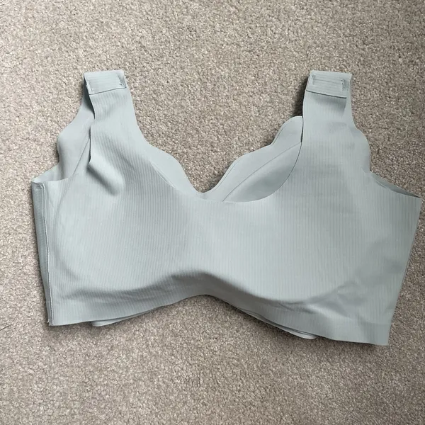 Wireless Full Coverage Bra Supportive Comfort Spandex Light Blue Size 3XL - Image 2