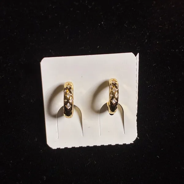 Gold-Tone Starburst Huggie Earrings - Image 6