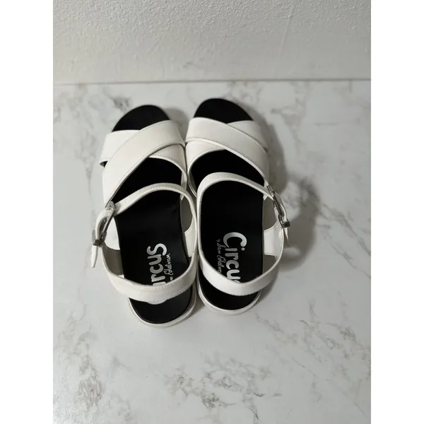 Circus by Sam Edelman Sandals Womens 9 White Cross Strap Platform Lug Sole - Image 6