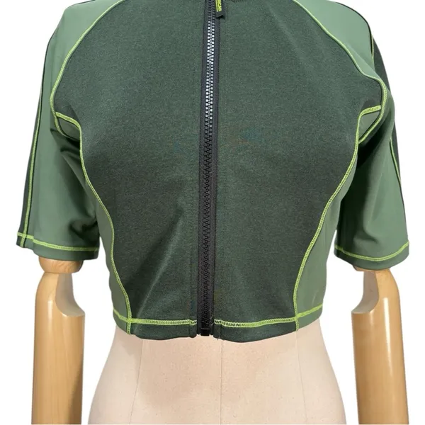 Good American The Dual Life Zip Up Crop Top Size 4 US Large - Image 7