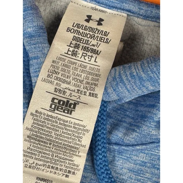 Under‎ Armour Storm Women’s Hoodie Blue Orange Colorway Large Pocket Active - Image 9