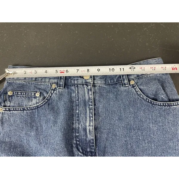 Lauren Jeans Co Ralph Lauren Denim Midi Skirt 10 Blue Frayed Hem Y2K Western - Image 10