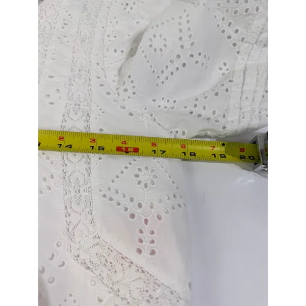 Sanctuary White Eyelet Cotton Puff Sleeve Mini Dress XS - Image 7