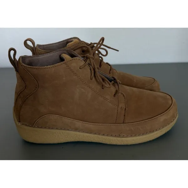 Duluth Trading Co Seneca Falls Leather Laced Ankle Boots Moc Toe Tan Brown W 9.5 - Image 5