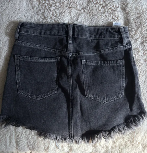 PacSun Skirt Black Denim Frayed - Image 2