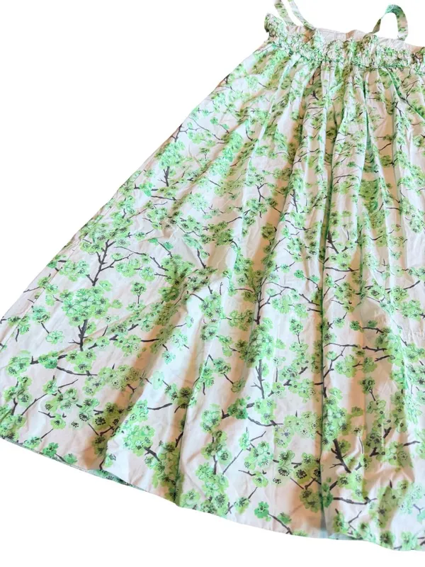 J. Crew Gathered Tank Midi Dress Lime Cherry Blossoms Smocked Cotton Size 8 NWT - Image 14