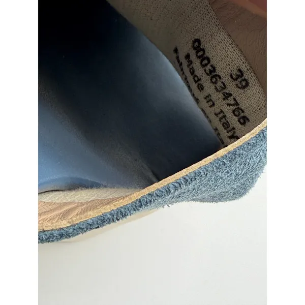 Free People Zoe Platform Sandals 39 Blue Suede Chunky Block Heel Square Toe Mule - Image 10