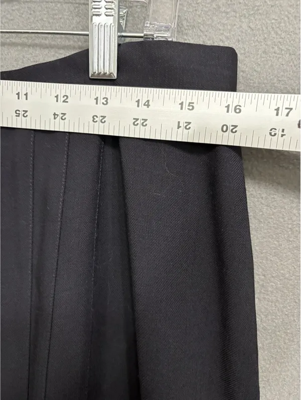 #HCOLLECTIBLES Womens Black Pleated Button-Front Lined Midi Skirt Size 16 - Image 6