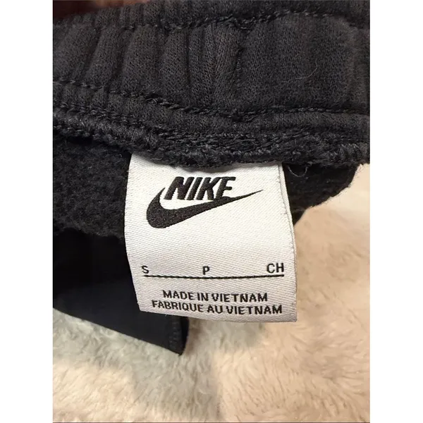 Nike Black Joggers White Swoosh Elastic Waist & Hem Athletic Holiday 2025 SZ S - Image 3