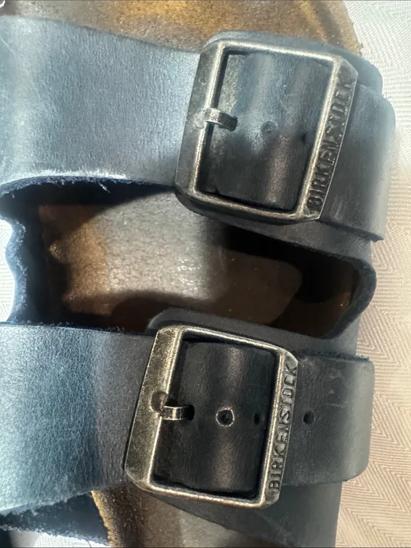 Birkenstock Navy Double-Buckle Slide Sandals - Image 4
