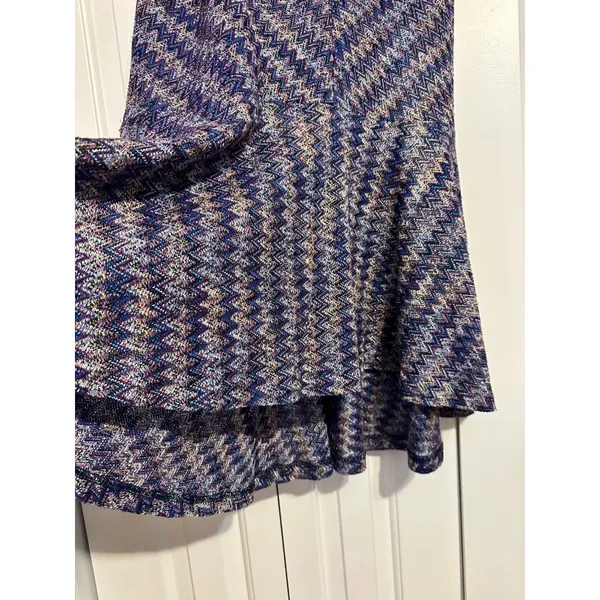 Anthropologie Maeve Shift‎ Dress Chevron Zigzag Multicolor Knit Ruffle S - Image 6