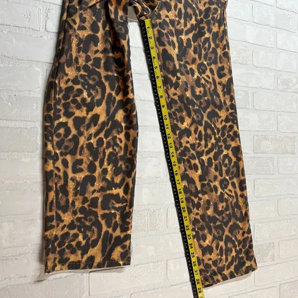 Flying Angel Wide Leg High Waist Pants Womens 1 / 25 Brown Leopard Print New NWT - Image 12
