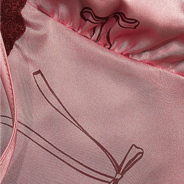 Chic Pink and Burgundy‎ Lace Chemise - Image 2