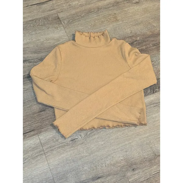 Aerie Ribbed Turtleneck‎ Tan Size Small - Image 5