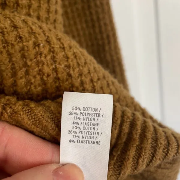 Aerie cozy up brown waffled knit hooded sweater size small - Image 6