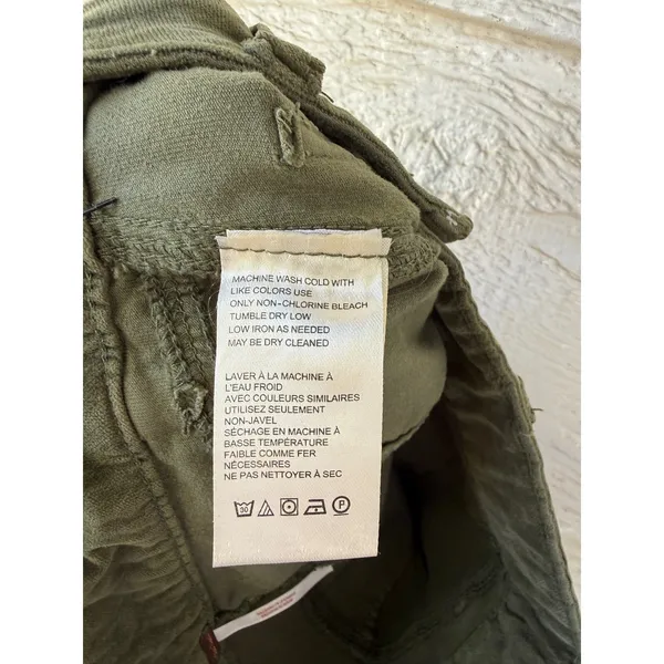 Free People Army Green Velveteen Straight Leg Patch Pocket Pants‎ Size 0 - Image 8