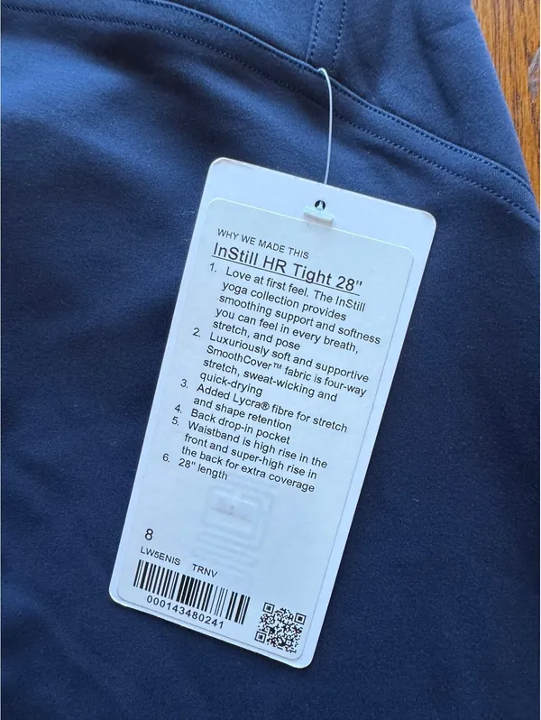 Lululemon Instill High Rise 28” True Navy Size 8 NWT - Image 4