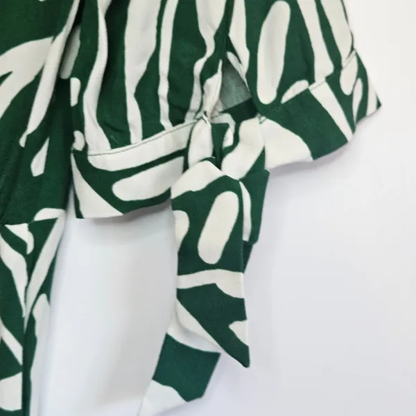 BA&SH Terence Midi‎ Dress in Green/White Size 2 Hawaiian Print - Image 9