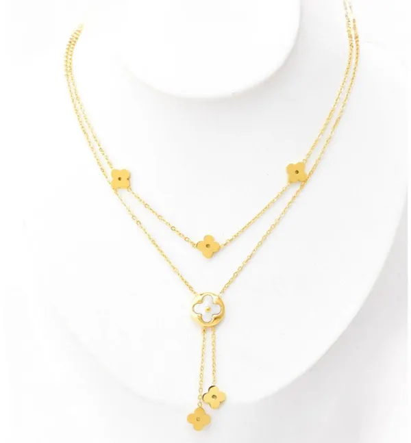 Clovers Gold Layered Necklace - Image 2