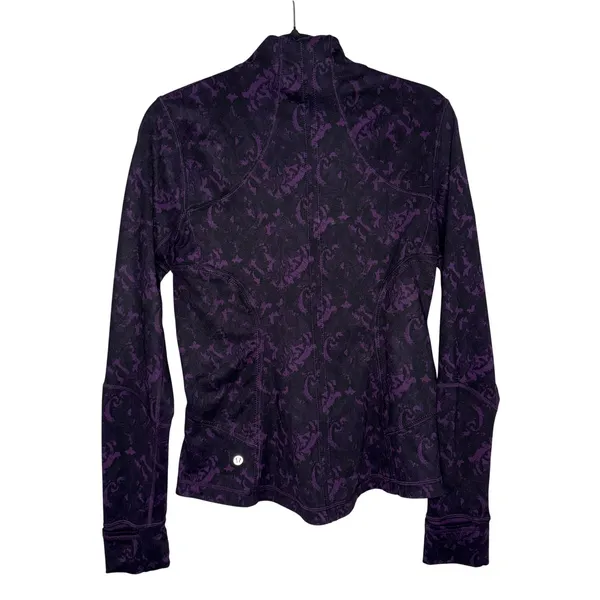 Lululemon Forme Baroque Deep Zinfandel Print Full Zip Jacket‎ Women's Size 8 - Image 8