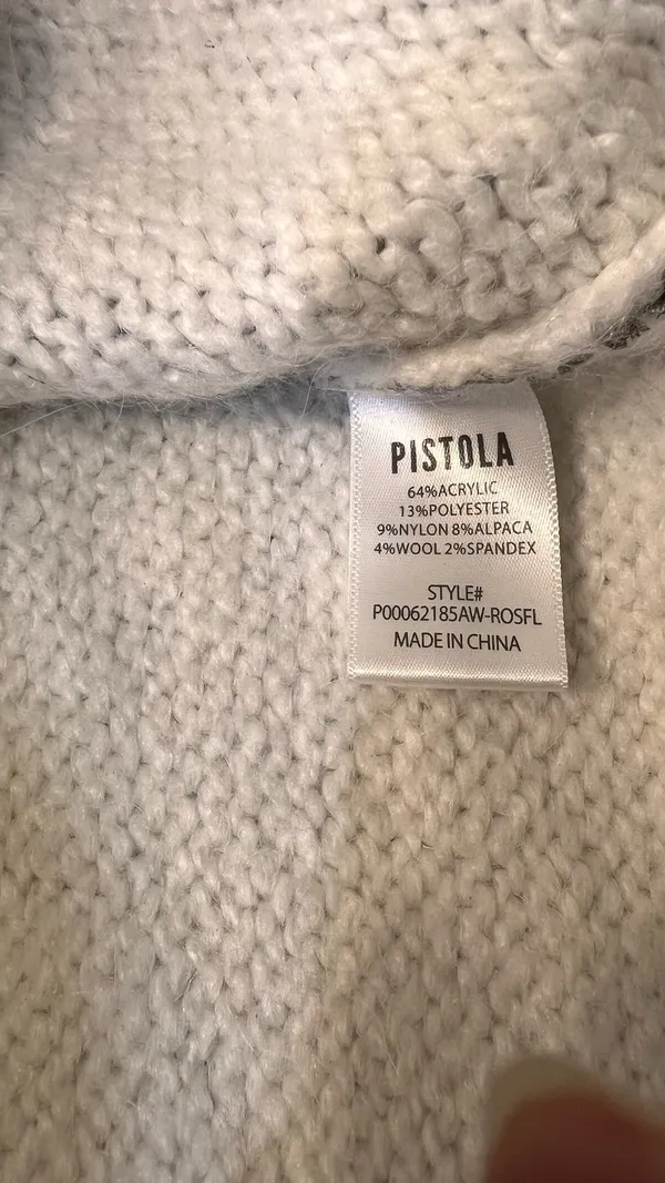 Pistola Llana Metallic Foil Sweater In The Color Silver Frost Size Large - Image 4