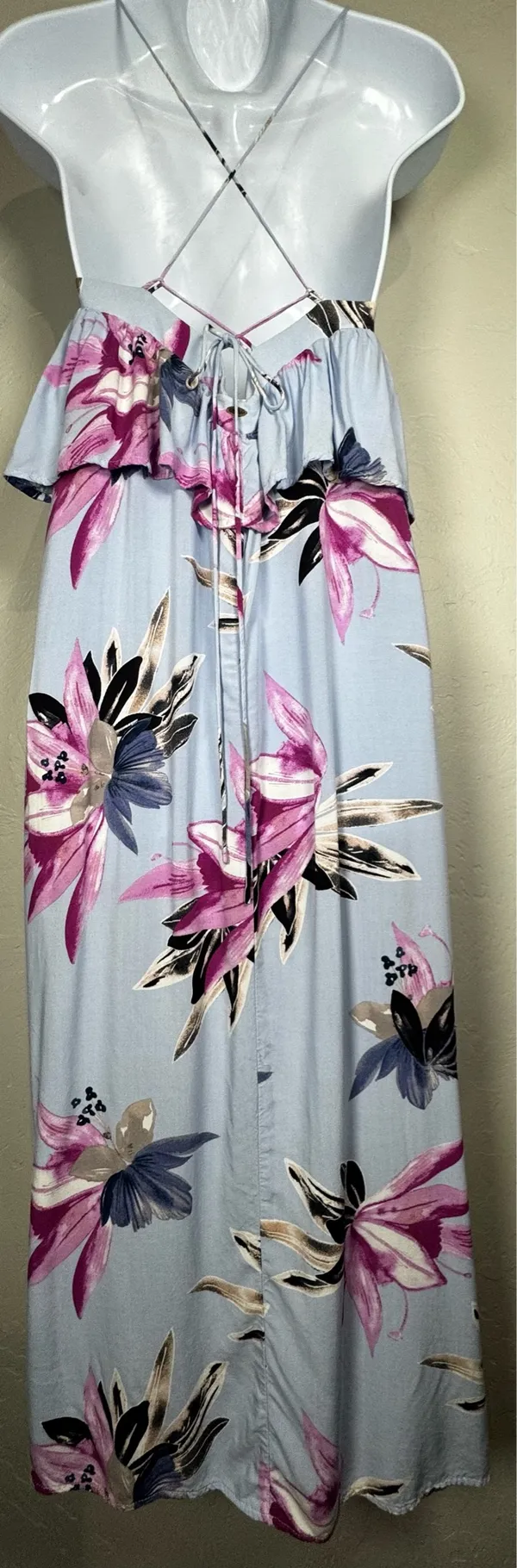 O'Neill Milly Periwinkle Blue Floral Print Maxi Dress Size Small - Image 7