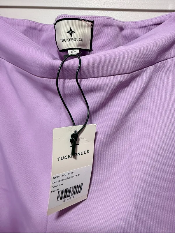 Tuckernuck Lilac Erin Pants XL NWT Wide Leg High Rise Lavender Trousers - Image 5