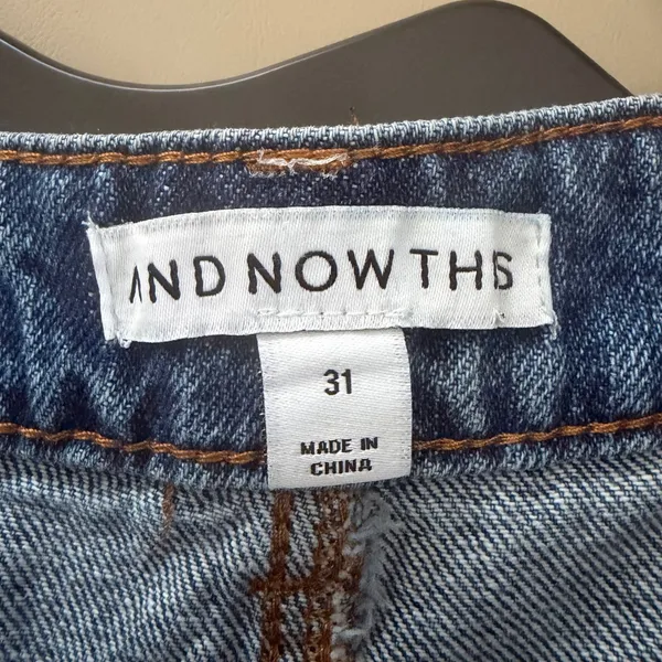 And Now This Womens Skirty Short Ultra‎ Highrise Fit Flare Denim Blue size 12/31 - Image 6