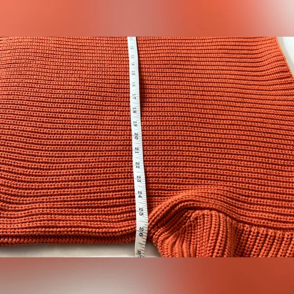 French Connection Womens burn Orange Knit Long Sleeve Sweater Stretch Top Size M - Image 7