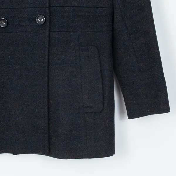 Calvin Klein Womens Wool Blend Pea Coat Jacket Size‎ 8 Gray Classic Quiet Luxury - Image 3