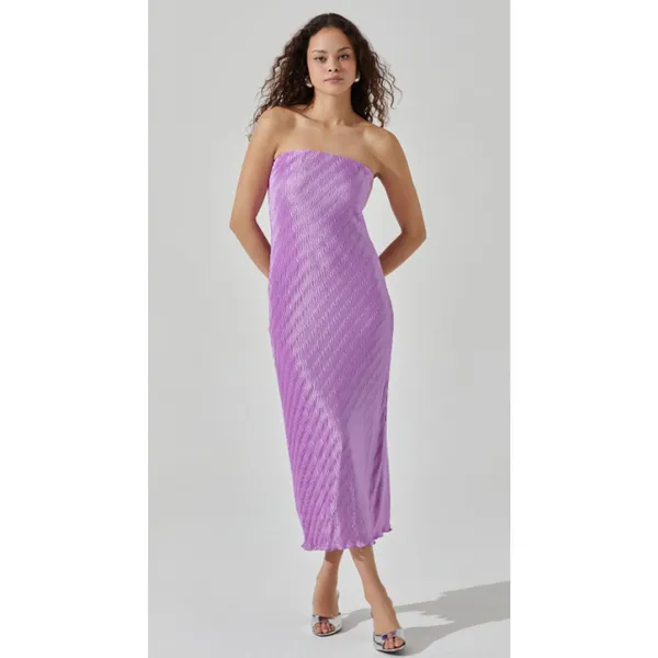 ASTR the Label Plisse Tube Midi Dress‎ Size Small NWT - Image 4
