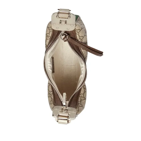 Gucci Supreme Canvas Attache Small Crossbody Purse 2 straps Moon Crescent Luxury - Image 6