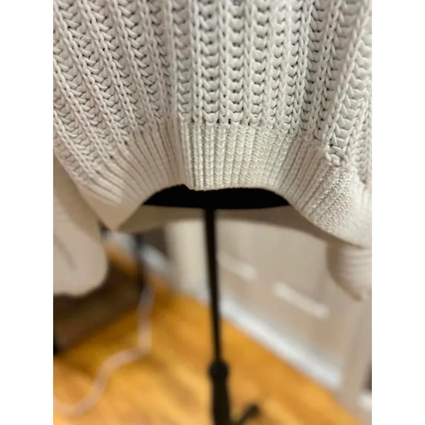 Free People White Chunky Knit Sweater XL - Image 6