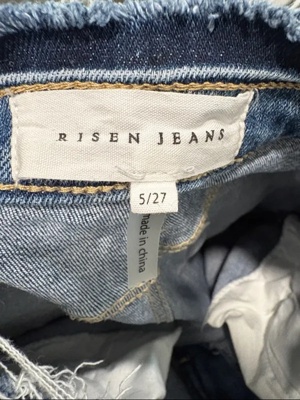 Risen Distressed Straight-Leg Jeans 27 - Image 6