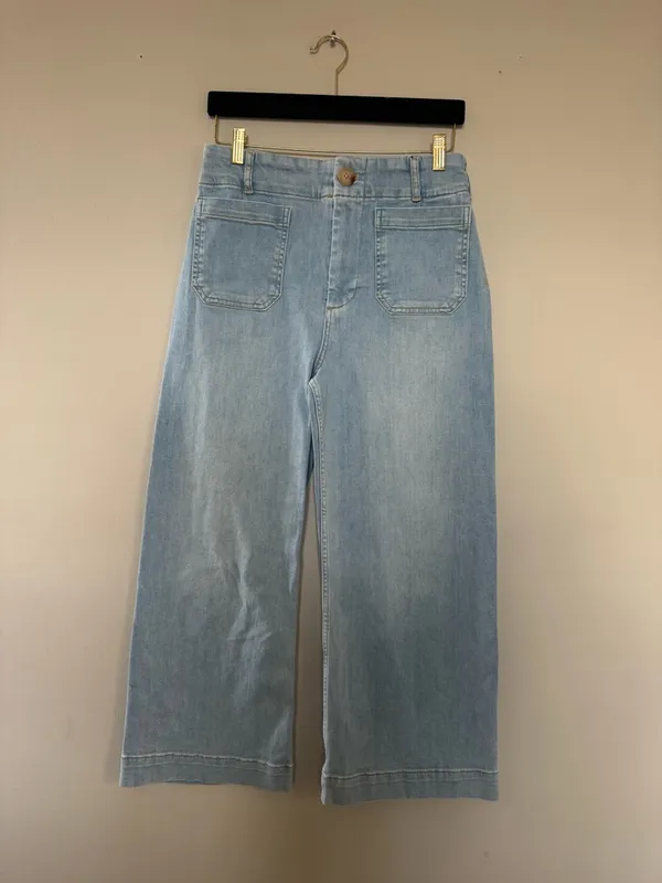 Maeve Light Blue Wide-Leg Cropped Jeans - Image 2