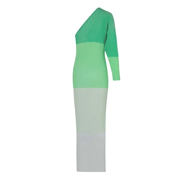 Baobab Leaves Knit One Shoulder Maxi Dress Pistachio Cream Womens Size XS - Image 5
