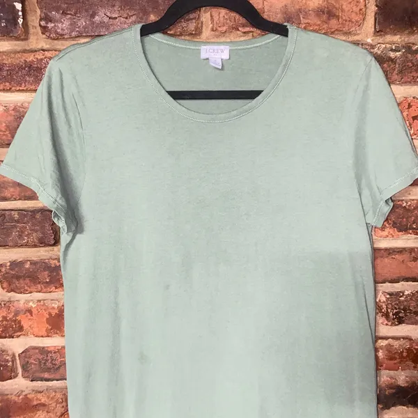 J. Crew Sage Green Short Sleeve Cotton Lightweight T-Shirt Mini Dress Size Small - Image 3