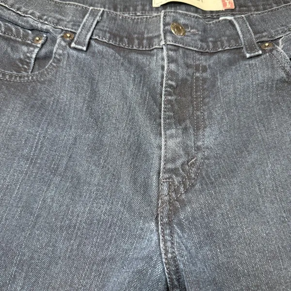 Levis 515 Womens Size 14 Long Bootcut Jeans Dark Wash Stretch Denim Blue Casual - Image 13